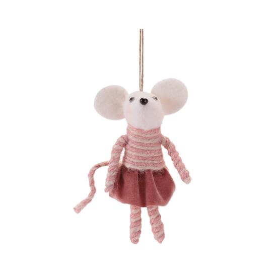 Melrose Pink Mouse Ornaments Set